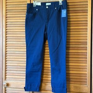 crown & ivy High Rise Skinny Crop/Rolled Capris size 8